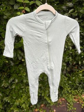 Kyte BABY Light Sage Zip Front Footed One-Piece